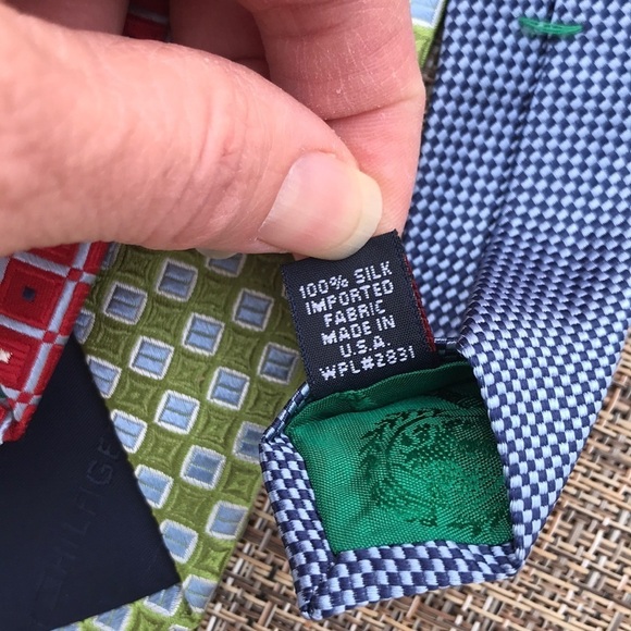 💚 Tommy Hilfiger Designer Tie Red Green Nautical - Picture 6 of 8